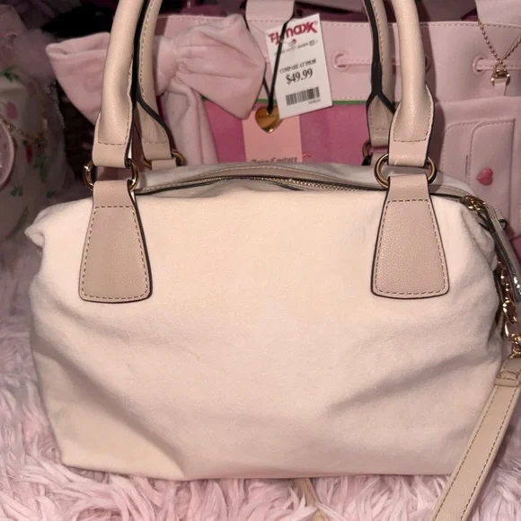 Juicy Couture Falling for Juicy Cream Embroidered Logo Satchel - Picture 5 of 6